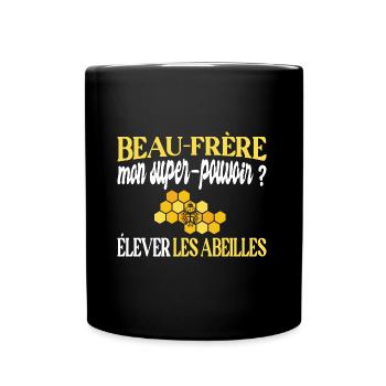 Beau-frère t-shirt apiculteur abeille miel humour - Mug uni - noir - Devant