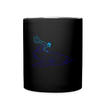 Hai Taucher - Tasse einfarbig - Schwarz - Vorne