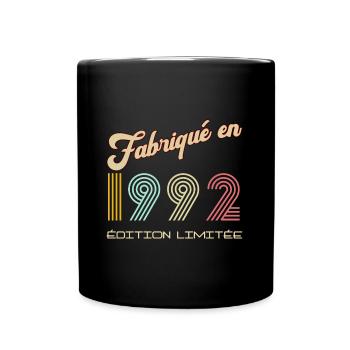 Fabriqué en 1992 vintage Anniversaire Homme - Mug uni - noir - Devant