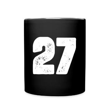 27 Maillot numéro - Mug uni - noir - Devant