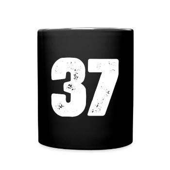 37 Numéro maillot - Mug uni - noir - Devant