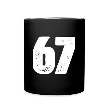 67 Maillot numéro - Mug uni - noir - Devant