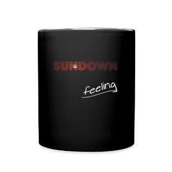 sundown feeling, Sonnenuntergang, sun, Sonne - Tasse einfarbig - Schwarz - Vorne