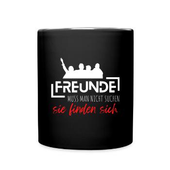 Beste Freunde FREUND Kumpel Kumpels - Tasse einfarbig - Schwarz - Vorne