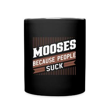 Mit Elch ist das Leben besser! Lustig Elch Spruch - Tasse einfarbig - Schwarz - Vorne