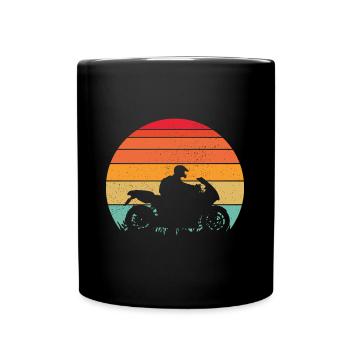 MOTARD MOTO PASSION SUNSET RETRO - Mug uni - noir - Devant