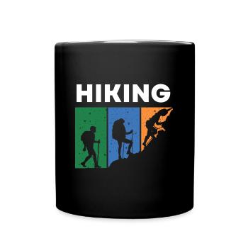 Leidenschaft für das Wandern - Tasse einfarbig - Schwarz - Vorne