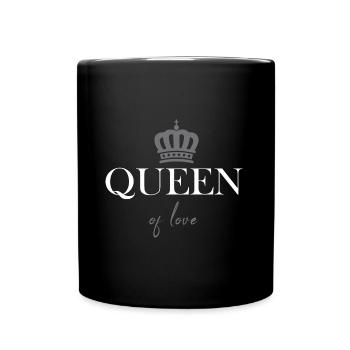 Queen of love - Tasse einfarbig - Schwarz - Vorne