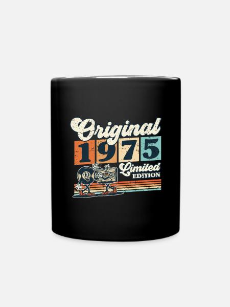 50e anniversaire 50 ans Né 1975 Homme Femme - Mug uni - noir