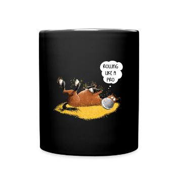 Droll Horse Wallows For Horses Friend Saying - Full Colour Mug - black - Front