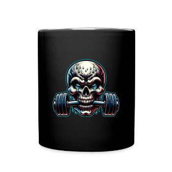 Crâne de musculation No Limit Workout avec haltère - Mug uni - noir - Devant