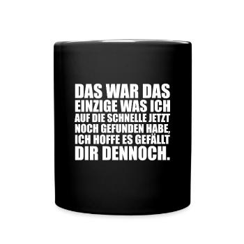 Last Minute Geschenk zu Weihnachten - Tasse einfarbig - Schwarz - Vorne