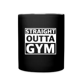 Direkt aus dem Fitnessstudio | Fitness, Protein - Tasse einfarbig - Schwarz - Vorne