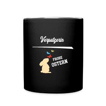 Verputzerin Ostern Geschenk Verputzerei Verputzer - Tasse einfarbig - Schwarz - Vorne