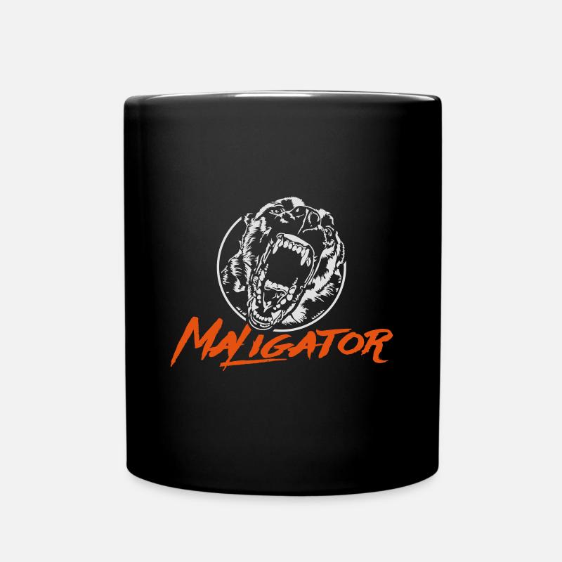 Maligator - motif de chien belge Malinois Wilsigns - Mug uni - noir