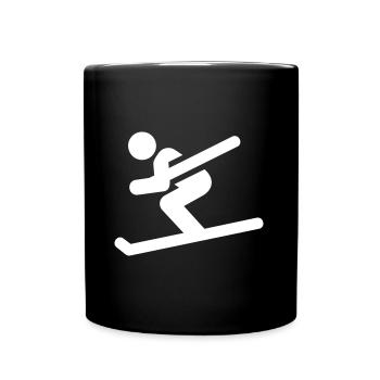 Skifahrer - Tasse einfarbig - Schwarz - Vorne
