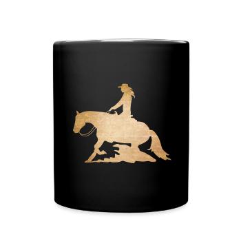 Western riding Reining rider horse love gift - Full Colour Mug - black - Front