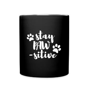 Restez PAW-Positive Dog Dog Fun Fun - Mug uni - noir - Devant