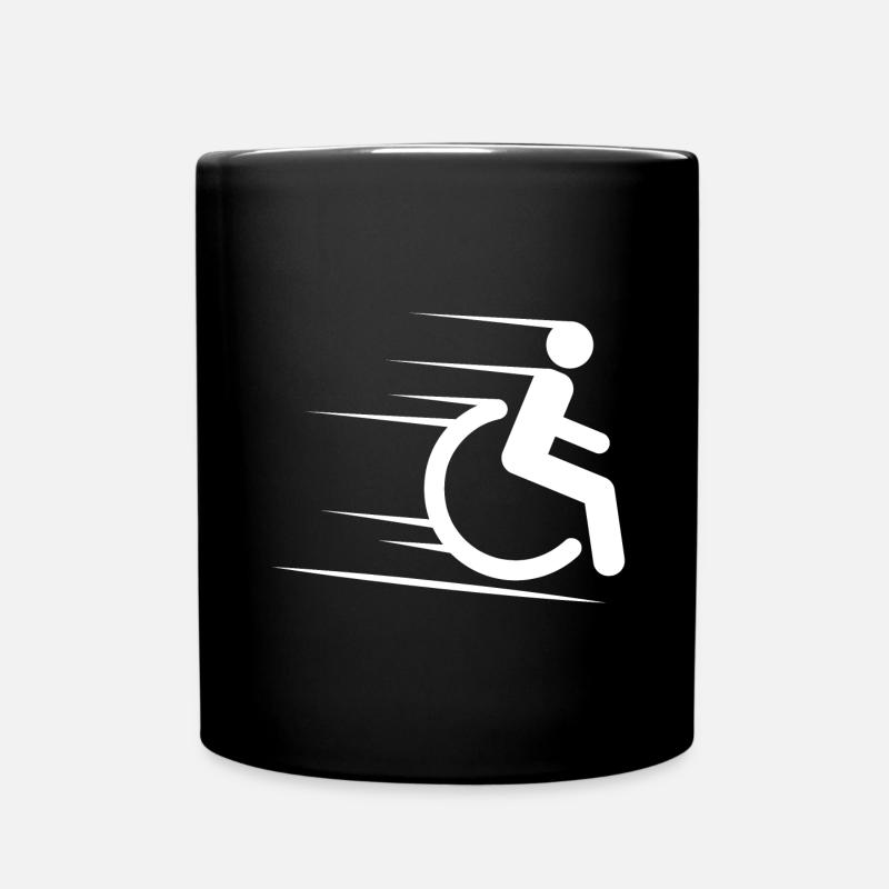 Rollstuhl Behinderung - Tasse einfarbig - Schwarz
