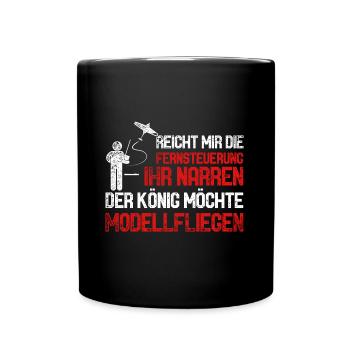 Modellfliegen Modellflug Modellflieger Hobby - Tasse einfarbig - Schwarz - Vorne