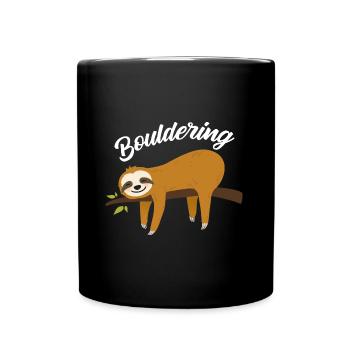 Boulder Fun Sloth T-Shirt I Climbing Rock - Full Colour Mug - black - Front