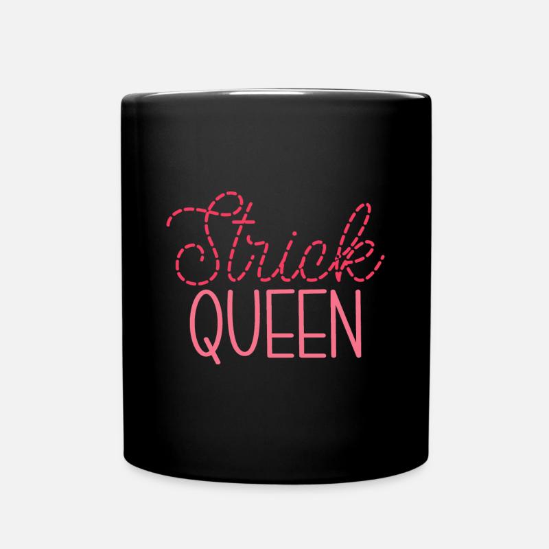 Nähen Häkeln Strick Queen Stricken Geschenk - Tasse einfarbig - Schwarz