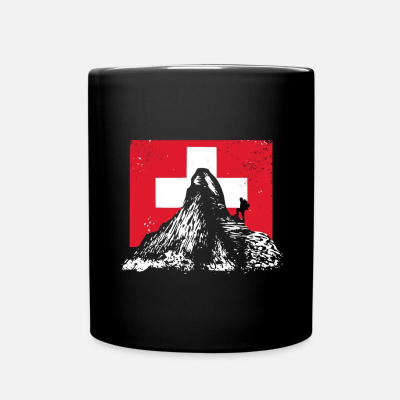 Wandern - Berge - Schweiz - Tasse einfarbig - Schwarz