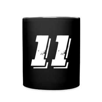 11 Zahl Symbol - Tasse einfarbig - Schwarz - Vorne