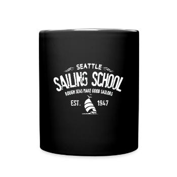 Seattle Segelschule - Tasse einfarbig - Schwarz - Vorne