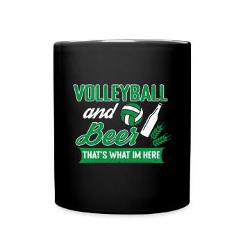 Volley-ball Volleyeurs Terrain de volley-ball - Mug uni - noir - Devant