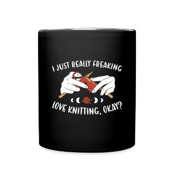 J'adore vraiment tricoter, d'accord ? tricot - Mug uni - noir - Devant