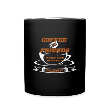 Kaffee Freunde Kaffeetrinker Kaffee trinken - Tasse einfarbig - Schwarz - Vorne