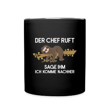 Sloth Faulenzer Süßes Faultier Geschenk - Tasse einfarbig - Schwarz - Vorne
