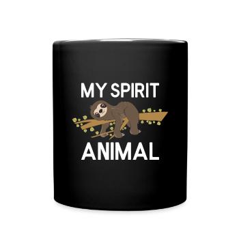 Sloth Lazy Cute Sloth Gift - Full Colour Mug - black - Front