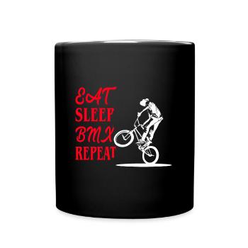 Eat Sleep BMX Leidenschaft wiederholen - Tasse einfarbig - Schwarz - Vorne