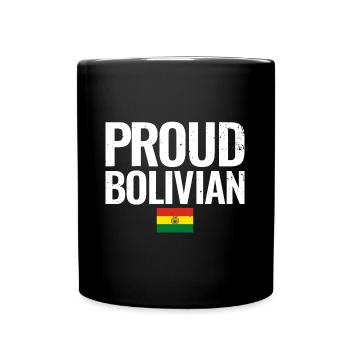 Fier drapeau bolivien bolivien - Mug uni - noir - Devant
