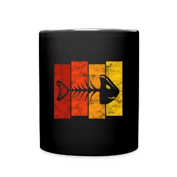 Fishbones for anglers, fishermen and children | Pisces - Full Colour Mug - black - Front
