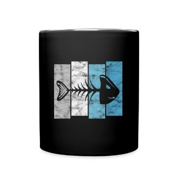 Fishbones for anglers, fishermen and children | Pisces - Full Colour Mug - black - Front