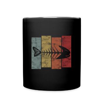Fishbones for anglers, fishermen and children | Pisces - Full Colour Mug - black - Front