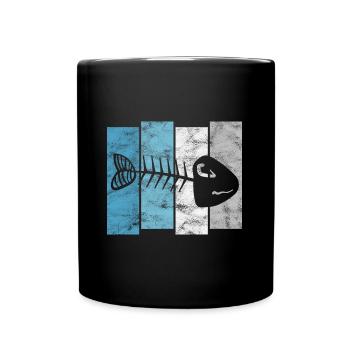 Fishbones for anglers, fishermen and children | Pisces - Full Colour Mug - black - Front