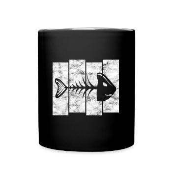 Fishbones for anglers, fishermen and children | Pisces - Full Colour Mug - black - Front