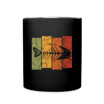 Fishbones for anglers, fishermen and children | Pisces - Full Colour Mug - black - Front
