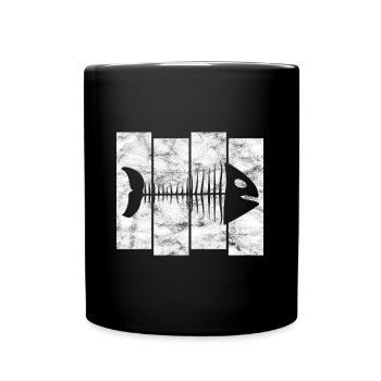 Fishbones for anglers, fishermen and children | Pisces - Full Colour Mug - black - Front