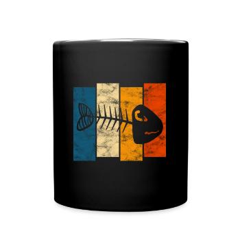 Fishbones for anglers, fishermen and children | Pisces - Full Colour Mug - black - Front