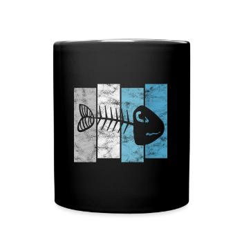 Fishbones for anglers, fishermen and children | Pisces - Full Colour Mug - black - Front