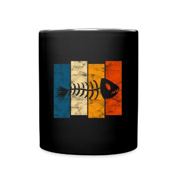 Fishbones for anglers, fishermen and children | Pisces - Full Colour Mug - black - Front