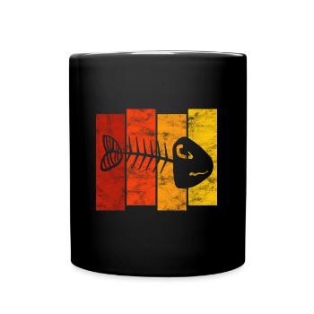 Fishbones for anglers, fishermen and children | Pisces - Full Colour Mug - black - Front