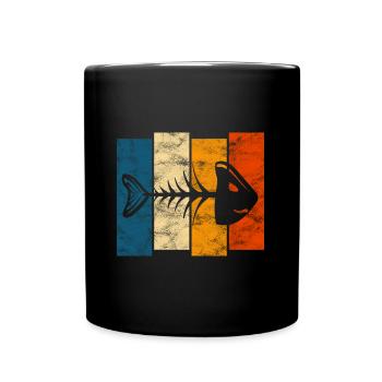 Fishbones for anglers, fishermen and children | Pisces - Full Colour Mug - black - Front