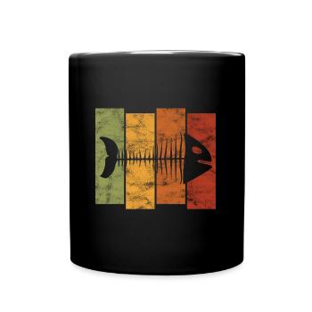 Fishbones for anglers, fishermen and children | Pisces - Full Colour Mug - black - Front