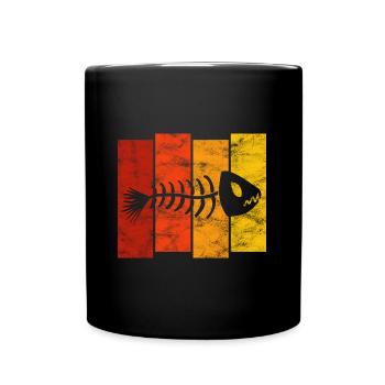 Fishbones for anglers, fishermen and children | Pisces - Full Colour Mug - black - Front